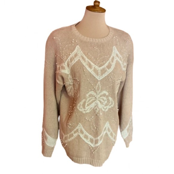 Vintage 90s beaded sweater - Picture 1 of 9